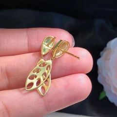 金枝玉叶翡翠耳环 这个设计真的很美，古典又时尚